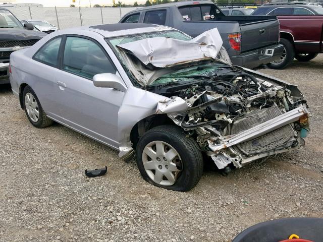 1HGEM22912L105151 - 2002 HONDA CIVIC EX SILVER photo 1