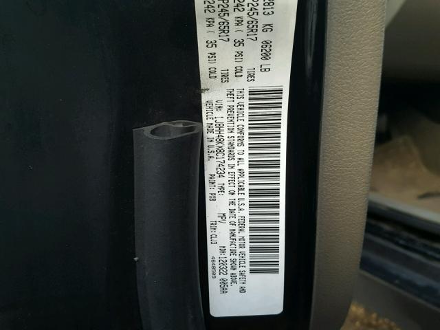 1J8HH48KX8C174234 - 2008 JEEP COMMANDER BLACK photo 10