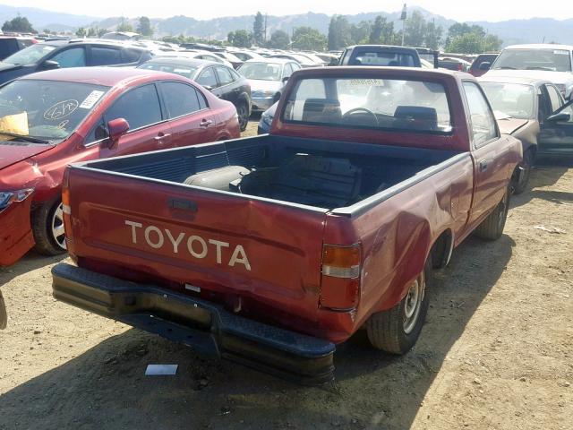 JT4RN81P7K5043436 - 1989 TOYOTA PICKUP 1/2 RED photo 4