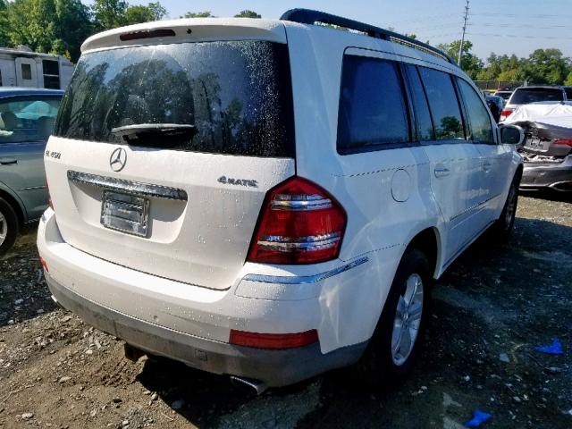 4JGBF71E47A123200 - 2007 MERCEDES-BENZ GL 450 4MA WHITE photo 4