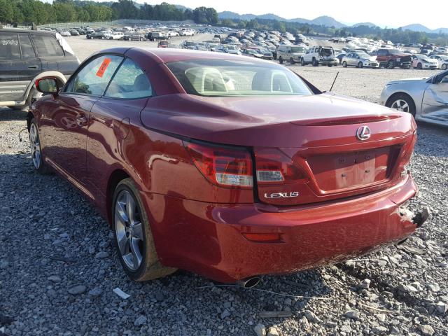 JTHFE2C25A2501667 - 2010 LEXUS IS 350 RED photo 3