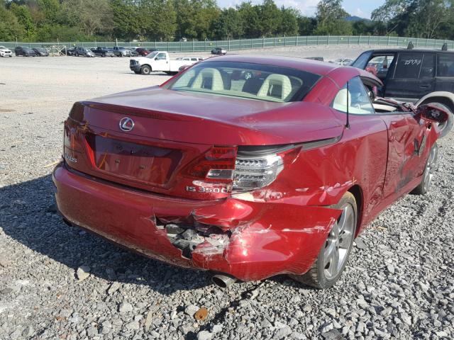 JTHFE2C25A2501667 - 2010 LEXUS IS 350 RED photo 4