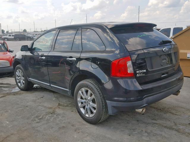 2FMDK3JC9BBB67234 - 2011 FORD EDGE SEL BLACK photo 3