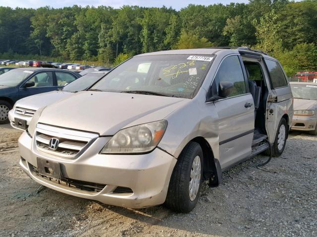 5FNRL38245B057476 - 2005 HONDA ODYSSEY LX TAN photo 2