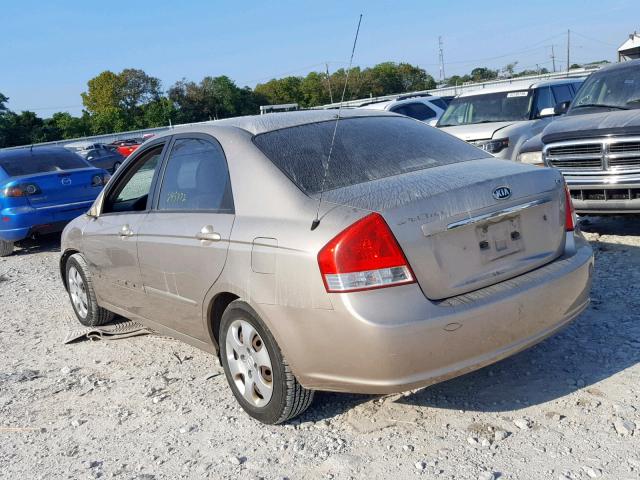 KNAFE121375405089 - 2007 KIA SPECTRA EX BEIGE photo 3