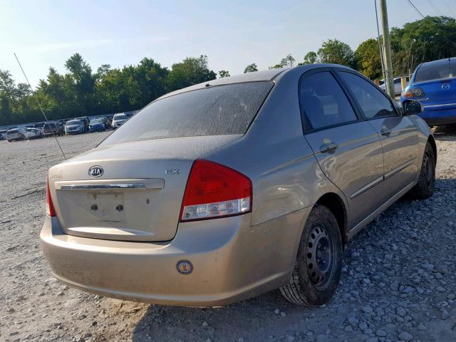 KNAFE121375405089 - 2007 KIA SPECTRA EX BEIGE photo 4