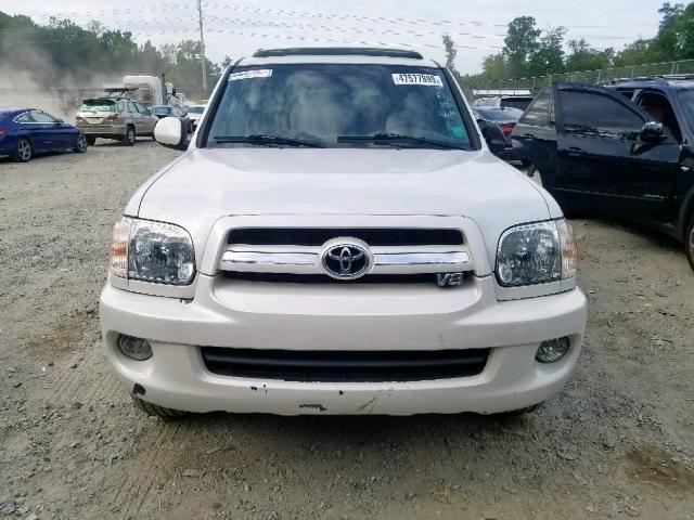 5TDZT38A46S267869 - 2006 TOYOTA SEQUOIA LI WHITE photo 9