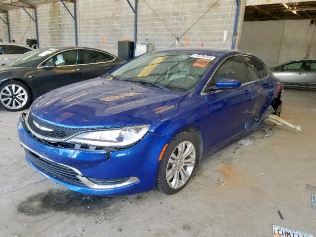 1C3CCCAB2FN543341 - 2015 CHRYSLER 200 LIMITE BLUE photo 2