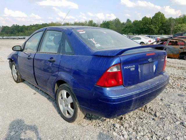 1FAFP34N85W216959 - 2005 FORD FOCUS ZX4 BLUE photo 3