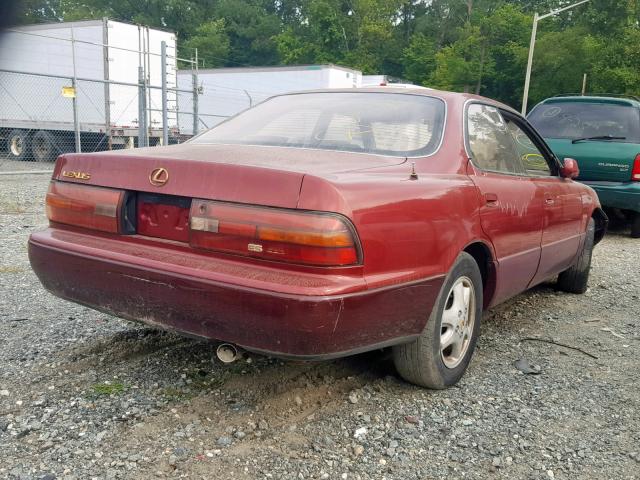 JT8GK13T6R0058002 - 1994 LEXUS ES 300 BURGUNDY photo 4