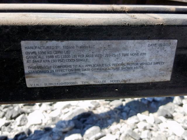 5L2BU1416KT000801 - 2017 UTILITY TRAILER 黑色 照片 10
