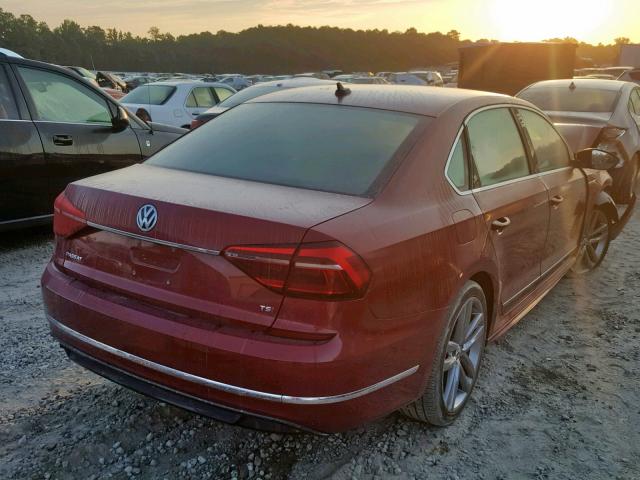 1VWDT7A37HC016536 - 2017 VOLKSWAGEN PASSAT R-L MAROON photo 4