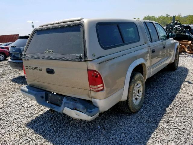 1B7HL48X02S622799 - 2002 DODGE DAKOTA QUA TAN photo 4