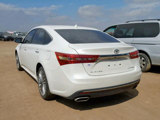 4T1BK1EB6HU244366 - 2017 TOYOTA AVALON XLE WHITE photo 3