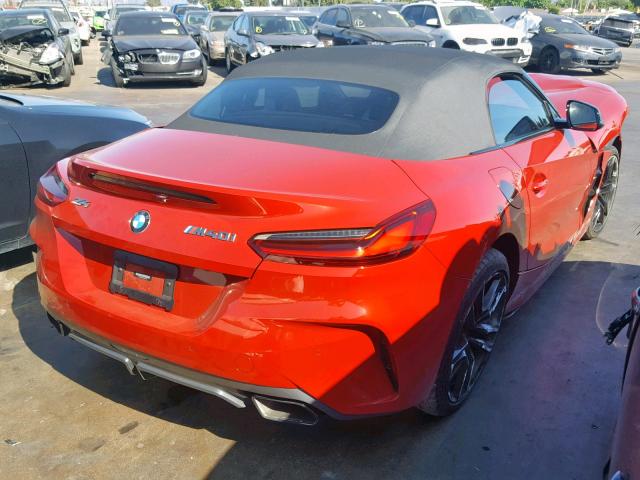 WBAHF9C09LWW37209 - 2020 BMW Z4 M40I RED photo 4