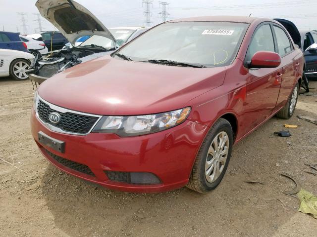 KNAFU4A23B5463629 - 2011 KIA FORTE EX MAROON photo 2