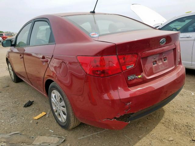 KNAFU4A23B5463629 - 2011 KIA FORTE EX MAROON photo 3