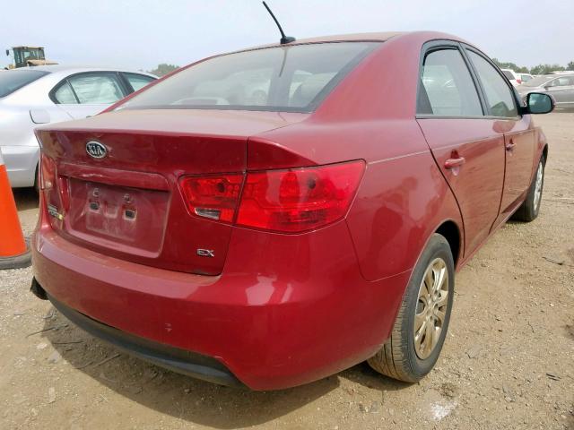 KNAFU4A23B5463629 - 2011 KIA FORTE EX MAROON photo 4