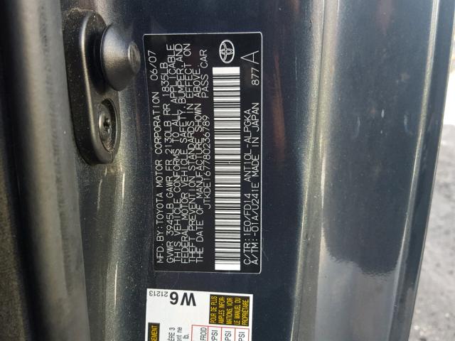 JTKDE167780236789 - 2008 TOYOTA SCION TC CHARCOAL photo 10