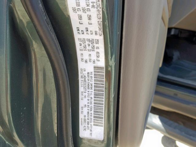 1J4GX48S33C522710 - 2003 JEEP GRAND CHER GREEN photo 10