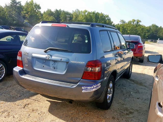 JTEDP21A640014258 - 2004 TOYOTA HIGHLANDER BLUE photo 4