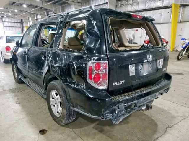 5FNYF28248B024205 - 2008 HONDA PILOT VP BLACK photo 3