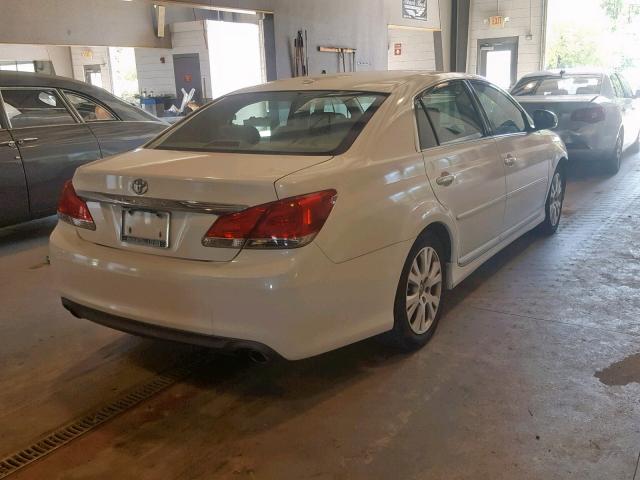 4T1BK3DB3BU429138 - 2011 TOYOTA AVALON BAS WHITE photo 4