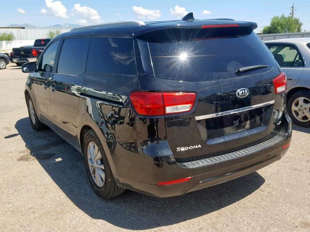 KNDMB5C16F6059623 - 2015 KIA SEDONA LX BLACK photo 3