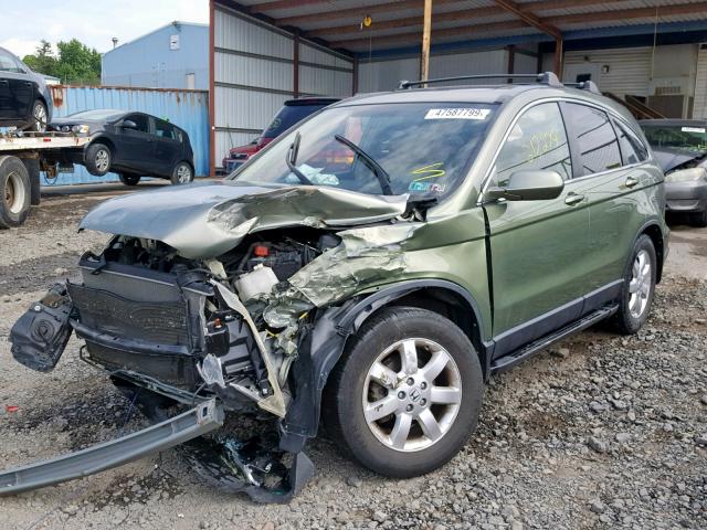 JHLRE48758C033218 - 2008 HONDA CR-V EXL GREEN photo 2