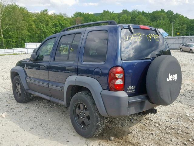 1J4GL48K27W635029 - 2007 JEEP LIBERTY SP BLUE photo 3