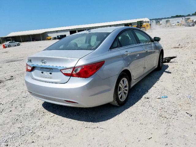 5NPEB4AC4DH533039 - 2013 HYUNDAI SONATA GLS SILVER photo 4