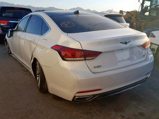 KMHGN4JE4JU284854 - 2018 GENESIS G80 BASE WHITE photo 3