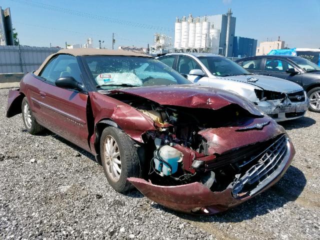 1C3EL55U71N556420 - 2001 CHRYSLER SEBRING LX BURGUNDY photo 1