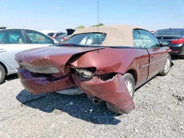 1C3EL55U71N556420 - 2001 CHRYSLER SEBRING LX BURGUNDY photo 4