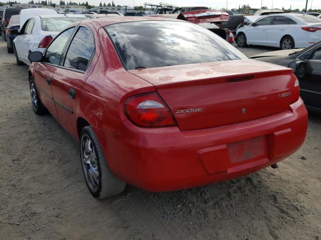 1B3ES26C34D583452 - 2004 DODGE NEON BASE RED photo 3