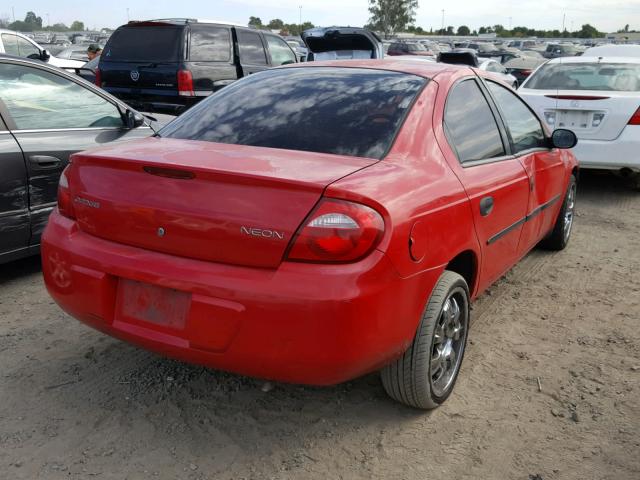 1B3ES26C34D583452 - 2004 DODGE NEON BASE RED photo 4