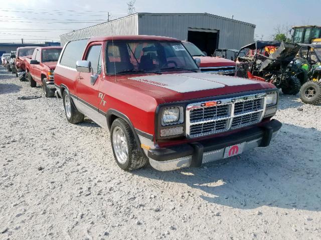 3B4GE17Y3PM128853 - 1993 DODGE RAMCHARGER RED photo 1