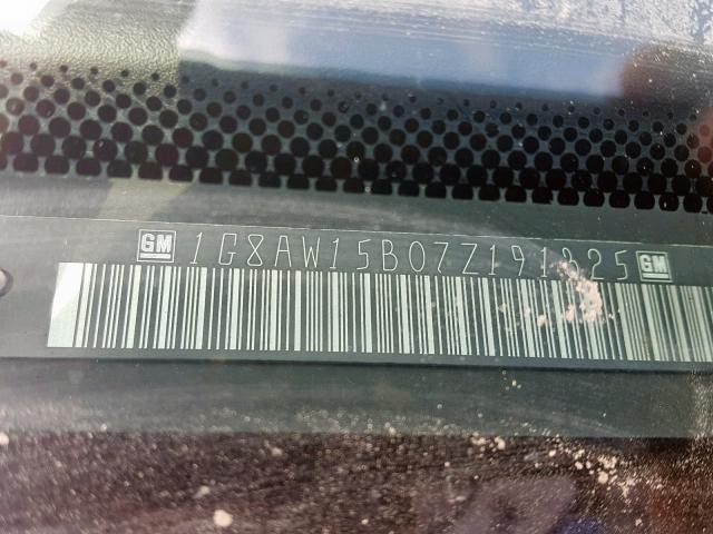 1G8AW15B07Z191325 - 2007 SATURN ION LEVEL BLUE photo 10