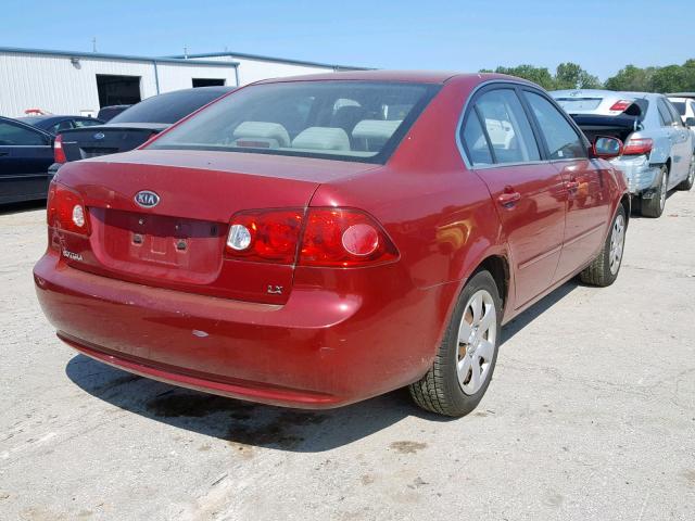 KNAGE123385259851 - 2008 KIA OPTIMA RED photo 4