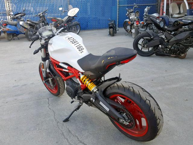 ML0MADBM9JT002416 - 2018 DUCATI MONSTER 79 WHITE photo 3