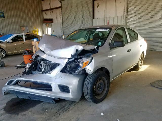 3N1CN7APXDL821542 - 2013 NISSAN VERSA S SILVER photo 2