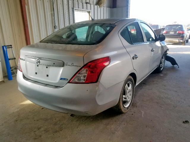 3N1CN7APXDL821542 - 2013 NISSAN VERSA S SILVER photo 4