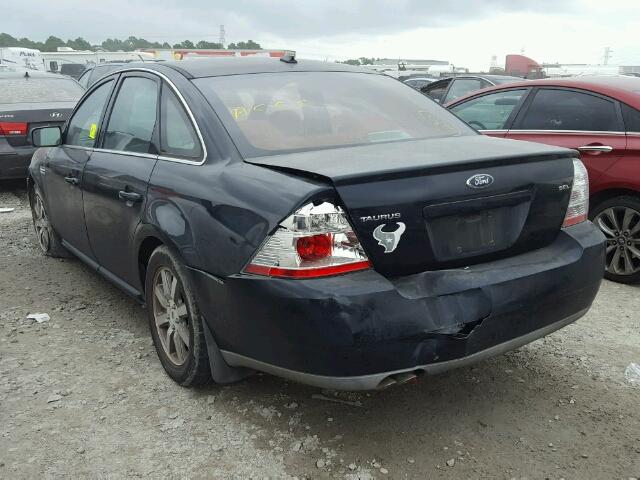 1FAHP24W88G151024 - 2008 FORD TAURUS SEL BLACK photo 3