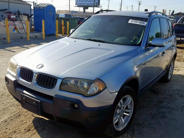 WBXPA93494WC33723 - 2004 BMW X3 3.0I BLUE photo 2