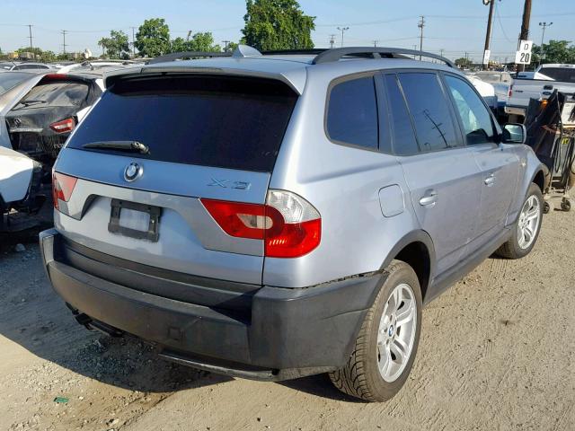 WBXPA93494WC33723 - 2004 BMW X3 3.0I BLUE photo 4