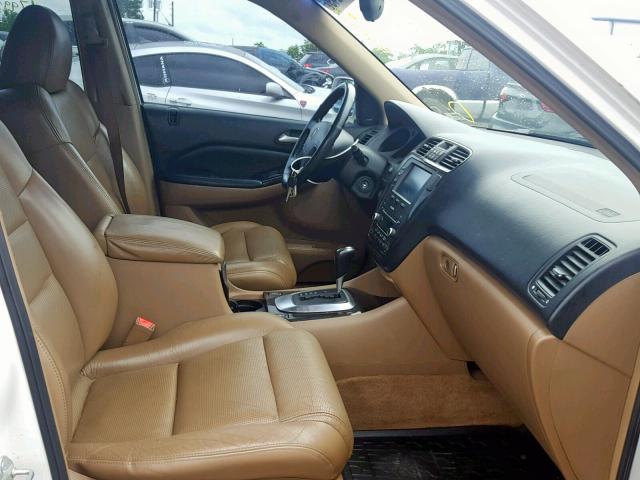 2HNYD18686H502842 - 2006 ACURA MDX TOURIN WHITE photo 5