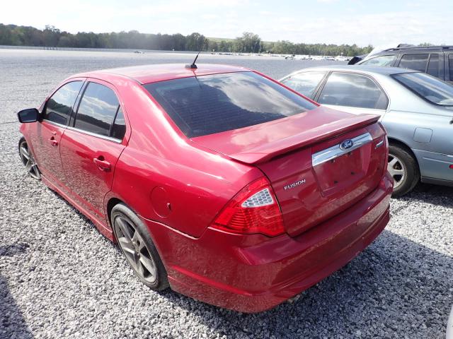 3FAHP0KC7AR322115 - 2010 FORD FUSION SPO RED photo 3