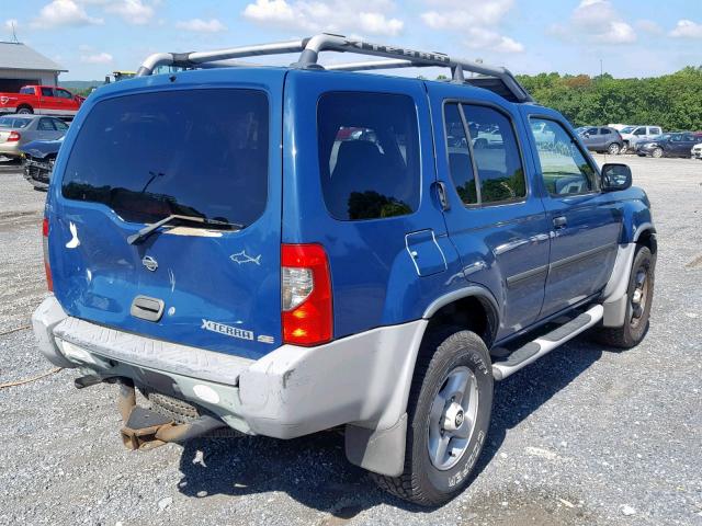 5N1ED28YX1C526809 - 2001 NISSAN XTERRA XE BLUE photo 4