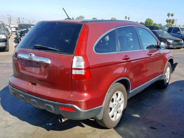 JHLRE38798C036407 - 2008 HONDA CR-V EXL RED photo 4