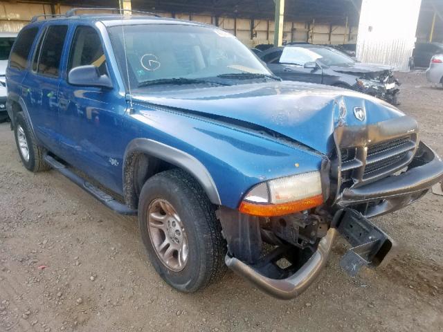 1B4HR38NX2F182166 - 2002 DODGE DURANGO SP BLUE photo 1